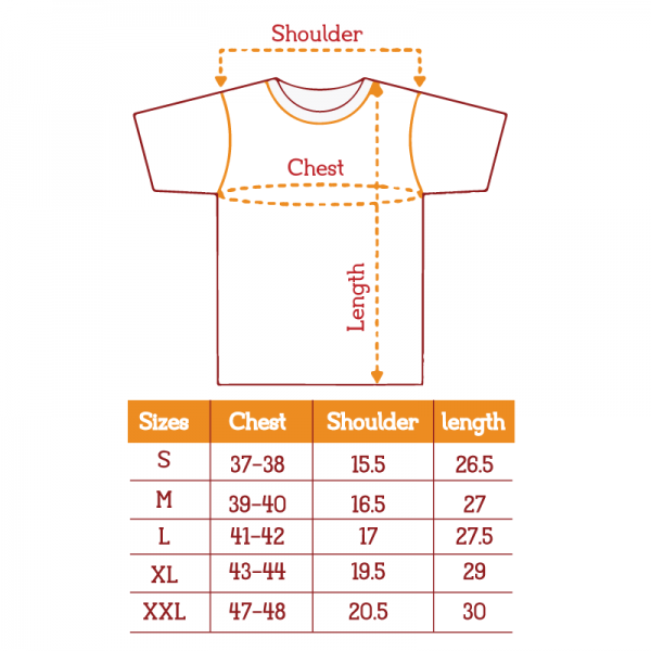 Artykite T-shirt size chart